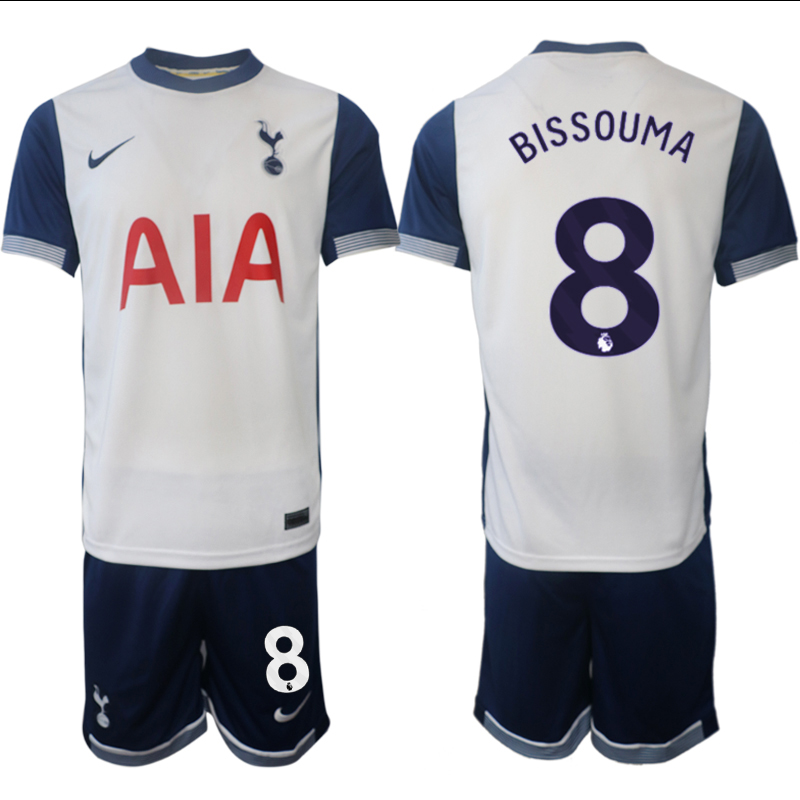 Men 2024-2025 Club Tottenham home White #8 Soccer Jersey